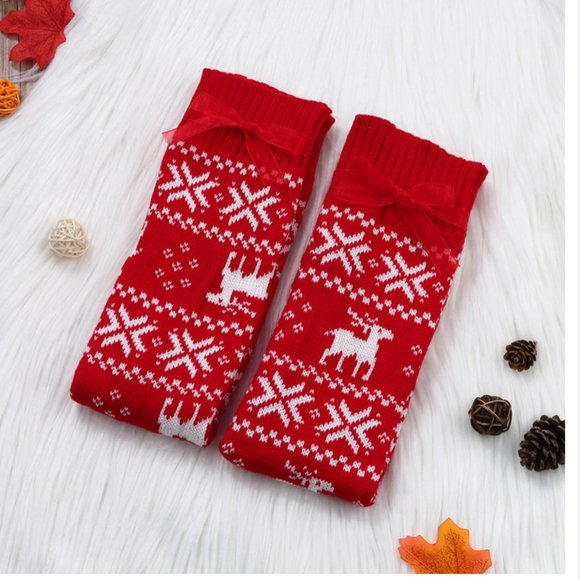 ❄️ Holiday Sale! ❄️  Cozy Over Knee Leggings, Red - Picture 2 of 6